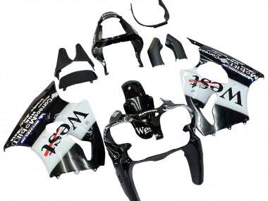 2000-2002 Glossy Black White West Michelin Kawasaki ZX6R Motorcycle Fairings Australia