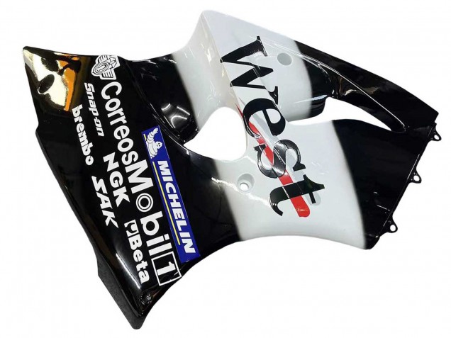 2000-2002 Glossy Black White West Michelin Kawasaki ZX6R Motorcycle Fairings Australia