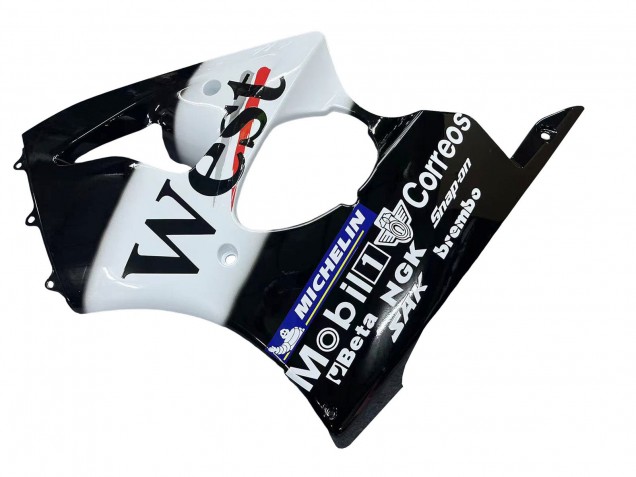 2000-2002 Glossy Black White West Michelin Kawasaki ZX6R Motorcycle Fairings Australia