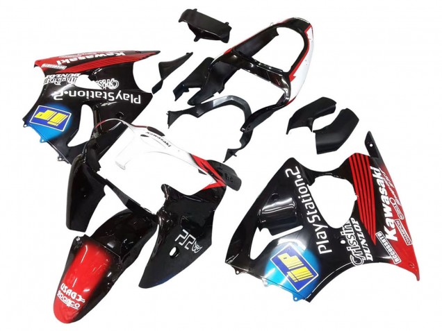 2000-2002 Glossy Black Red Blue Red PlayStation 2 Kawasaki ZX6R Motorcycle Fairings Australia