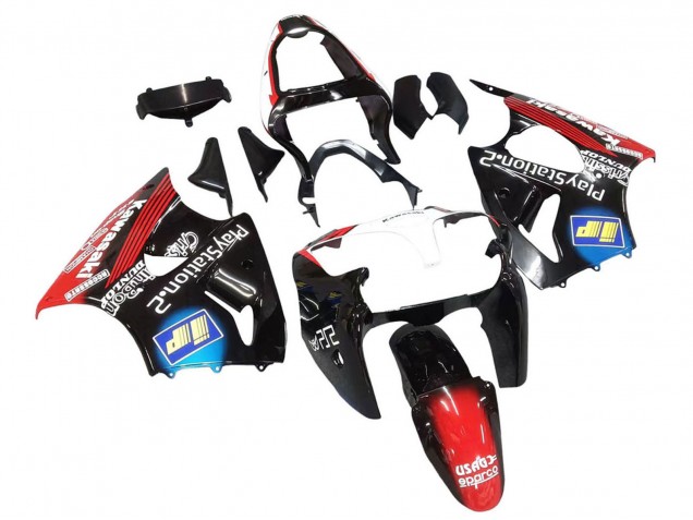 2000-2002 Glossy Black Red Blue Red PlayStation 2 Kawasaki ZX6R Motorcycle Fairings Australia