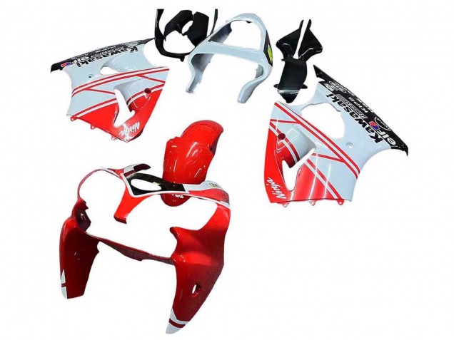 2000-2002 White Red Black Kawasaki ZX6R Motorcycle Fairings Australia