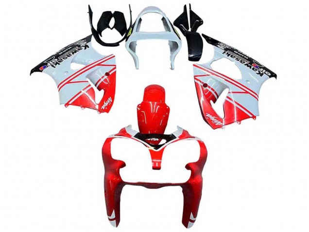 2000-2002 White Red Black Kawasaki ZX6R Motorcycle Fairings Australia