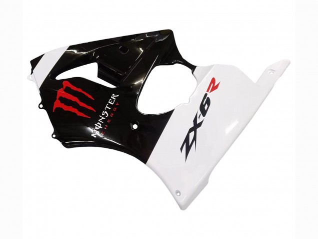 2000-2002 White Black Red Monster Kawasaki ZX6R Motorcycle Fairings Australia