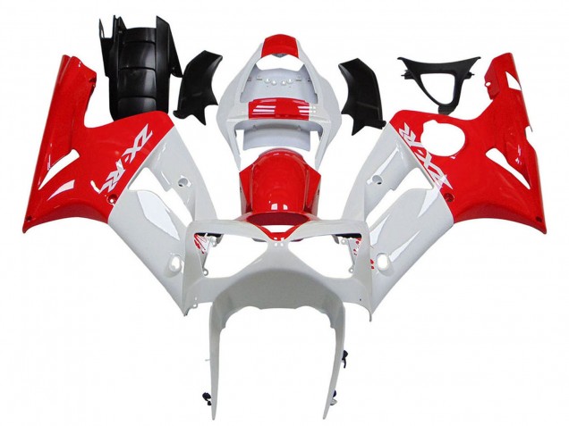 2003-2004 White Red Kawasaki ZX6R Motorcycle Fairings Australia