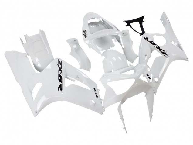 2003-2004 White Black Decals Kawasaki ZX6R Motorcycle Fairings Australia