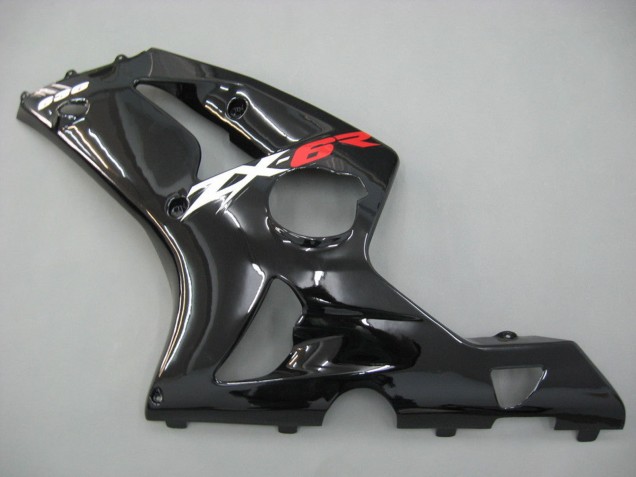 2003-2004 Glossy Black Kawasaki ZX6R Motorcycle Fairings Australia