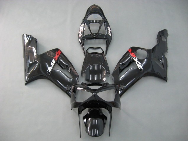 2003-2004 Glossy Black Kawasaki ZX6R Motorcycle Fairings Australia