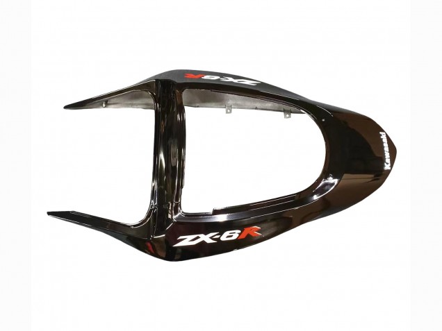 2003-2004 Glossy Black Red Flame Kawasaki ZX6R Motorcycle Fairings Australia
