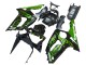 2003-2004 Glossy Black Green Flame Kawasaki ZX6R Motorcycle Fairings Australia