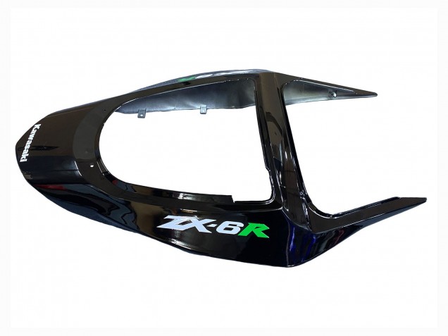 2003-2004 Glossy Black Green Flame Kawasaki ZX6R Motorcycle Fairings Australia