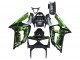 2003-2004 Glossy Black Green Flame Kawasaki ZX6R Motorcycle Fairings Australia