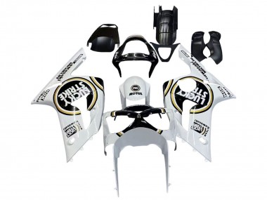 2003-2004 White Black Motul Lucky Strike Kawasaki ZX6R Motorcycle Fairings Australia
