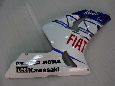 2003-2004 White Blue Red Fiat Kawasaki ZX6R Motorcycle Fairings Australia