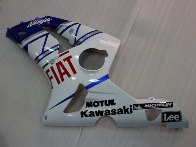2003-2004 White Blue Red Fiat Kawasaki ZX6R Motorcycle Fairings Australia