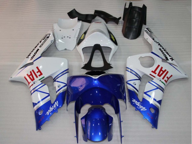 2003-2004 White Blue Red Fiat Kawasaki ZX6R Motorcycle Fairings Australia