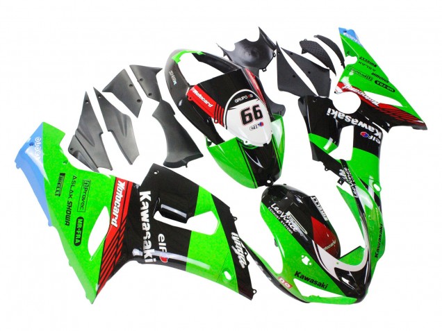 2005-2006 Green Red Black Elf 66 Kawasaki ZX6R Motorcycle Fairings Australia