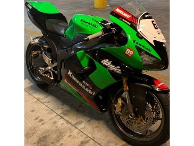 2005-2006 Green Red Black Elf 66 Kawasaki ZX6R Motorcycle Fairings Australia