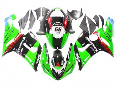 2005-2006 Green Red Black Elf 66 Kawasaki ZX6R Motorcycle Fairings Australia