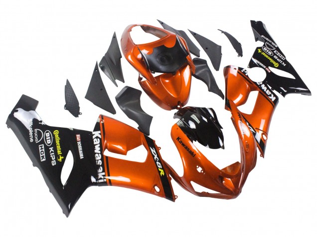2005-2006 Orange Black Kawasaki ZX6R Motorcycle Fairing Australia
