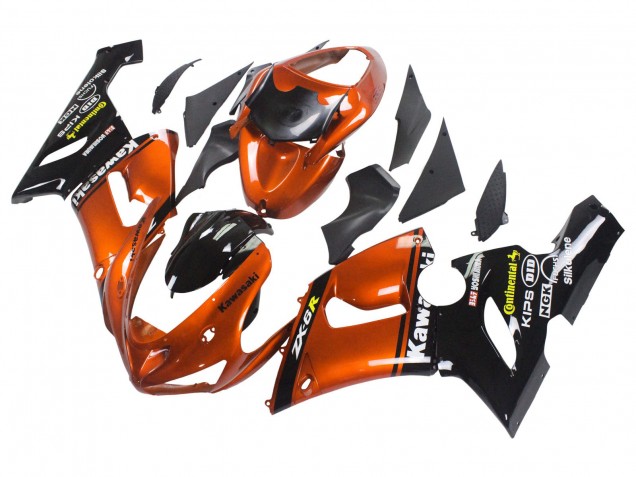 2005-2006 Orange Black Kawasaki ZX6R Motorcycle Fairing Australia