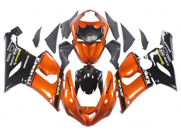 2005-2006 Orange Black Kawasaki ZX6R Motorcycle Fairing Australia