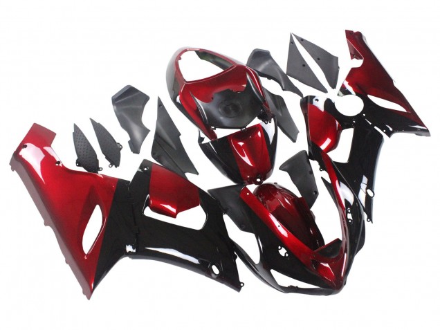 2005-2006 Red Glossy Black Kawasaki ZX6R Motorcycle Fairing Australia