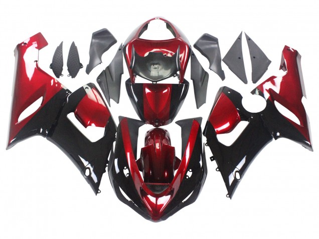 2005-2006 Red Glossy Black Kawasaki ZX6R Motorcycle Fairing Australia