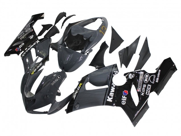 2005-2006 Dark Grey Black Kawasaki ZX6R Motorcycle Fairings Australia