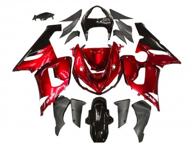2005-2006 Red Black Kawasaki ZX6R Motorcycle Fairings Australia