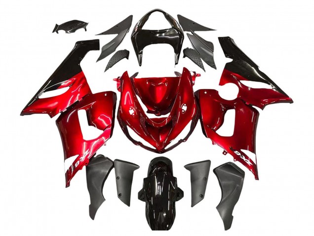 2005-2006 Red Black Kawasaki ZX6R Motorcycle Fairings Australia