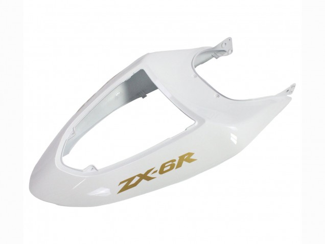 2005-2006 White Black Gold Ninja Kawasaki ZX6R Motorcycle Fairings Australia