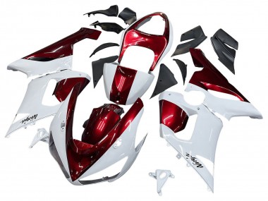 2005-2006 White Red Kawasaki ZX6R Motorcycle Fairings Australia