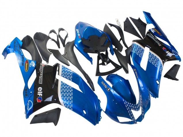 2007-2008 Black Blue Elf Kawasaki ZX6R Motorcycle Fairings Australia