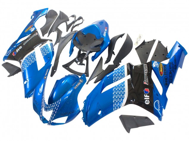 2007-2008 Black Blue Elf Kawasaki ZX6R Motorcycle Fairings Australia