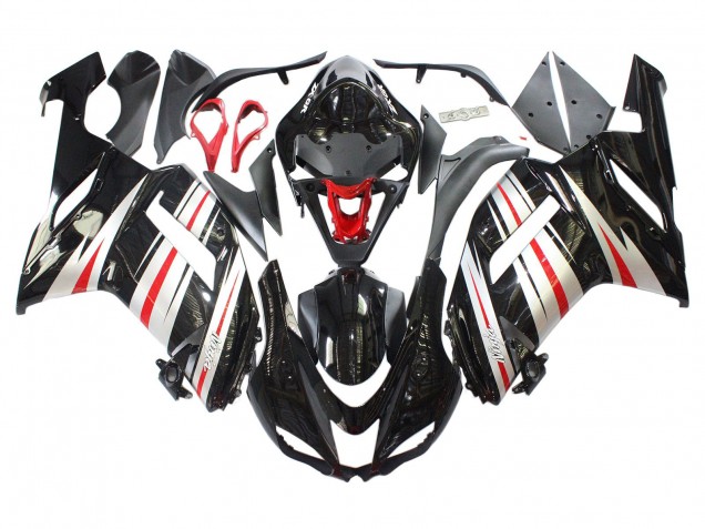 2007-2008 Black Silver Red Ninja Kawasaki ZX6R Motorcycle Fairings Australia