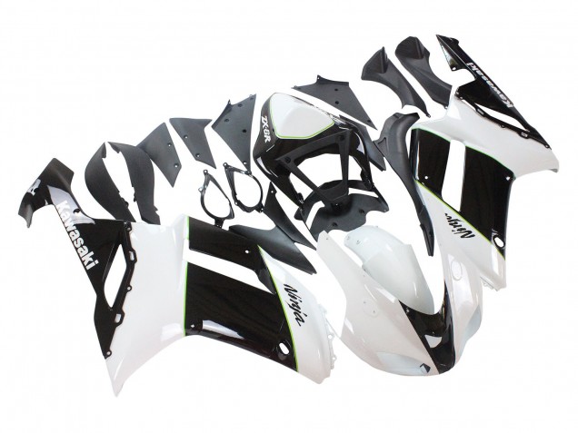 2007-2008 Black White Ninja Kawasaki ZX6R Motorcycle Fairings Australia