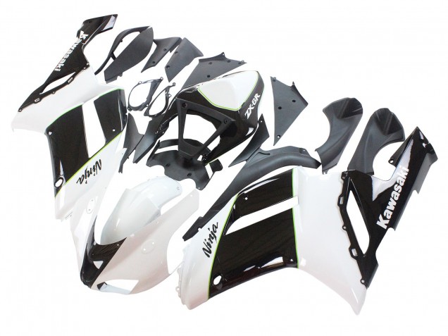 2007-2008 Black White Ninja Kawasaki ZX6R Motorcycle Fairings Australia