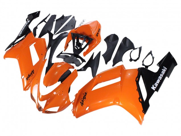 2007-2008 Orange Black Ninja Kawasaki ZX6R Motorcycle Fairings Australia