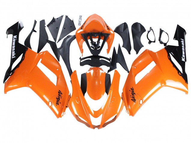 2007-2008 Orange Black Ninja Kawasaki ZX6R Motorcycle Fairings Australia