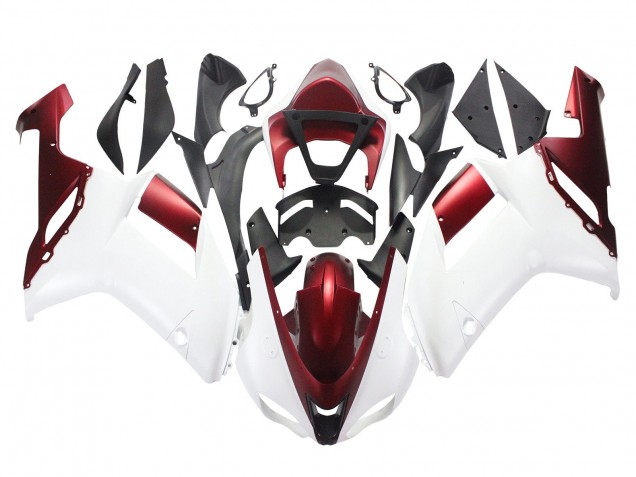 2007-2008 White Red Kawasaki ZX6R Motorcycle Fairing Australia