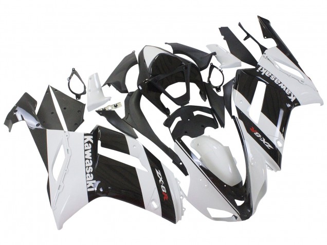 2007-2008 White Black Kawasaki ZX6R Motorcycle Fairing Australia