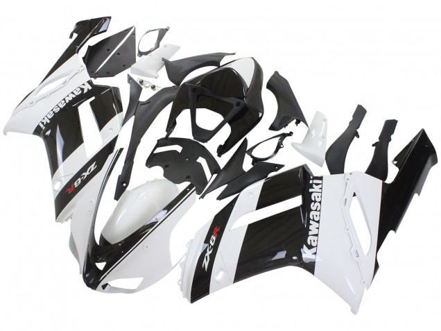 2007-2008 White Black Kawasaki ZX6R Motorcycle Fairing Australia