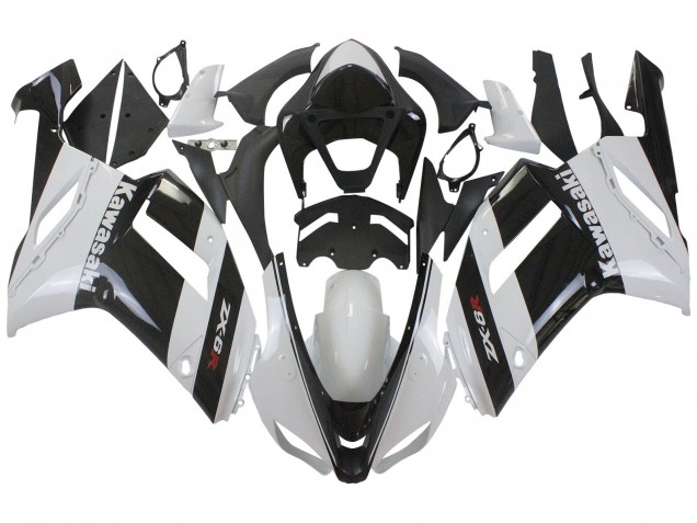 2007-2008 White Black Kawasaki ZX6R Motorcycle Fairing Australia