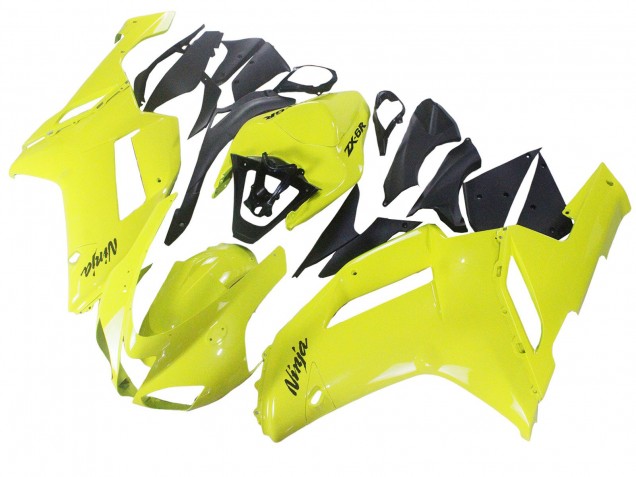 2007-2008 Yellow Ninja Kawasaki ZX6R Motorcycle Fairings Australia