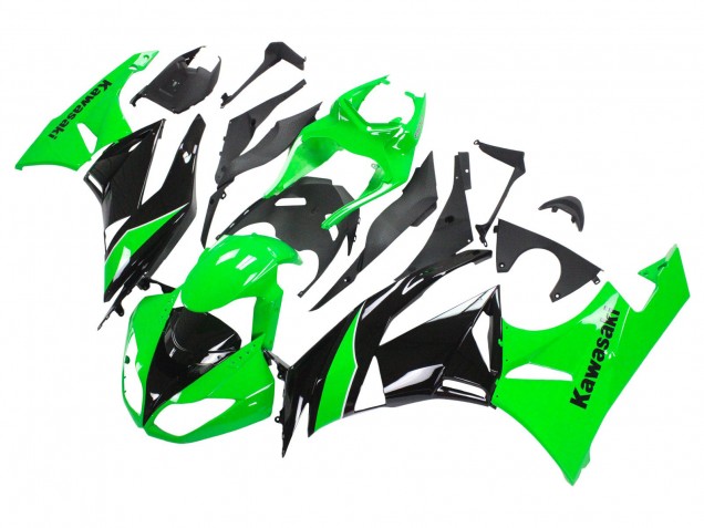 2009-2012 Green Glossy Black Kawasaki ZX6R Motorcycle Fairings Australia