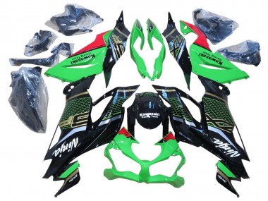 2009-2012 Red Glossy Black Honeycomb Kawasaki ZX6R Motorcycle Fairings Australia