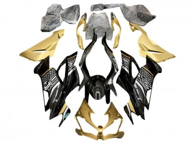 2019-2022 Gold Glossy Black White Honeycomb Kawasaki ZX6R Motorcycle Fairings Australia