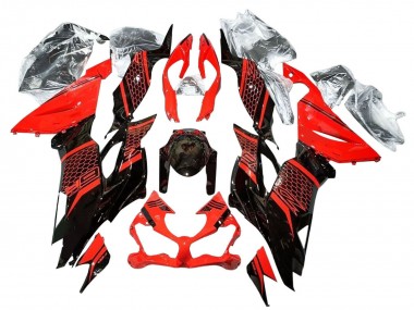 2019-2022 Red Glossy Black Honeycomb Kawasaki ZX6R Motorcycle Fairings Australia