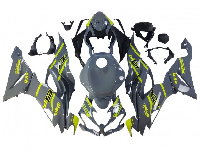 2019-2022 Nardo Grey Yellow Kawasaki ZX6R Motorcycle Fairings Australia